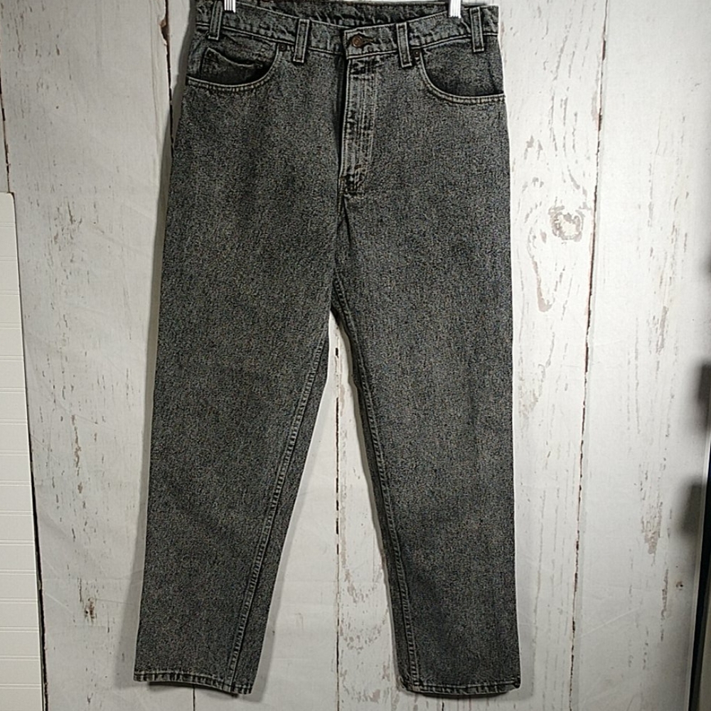 vintage Levi's 540 Acid Washed Black Jeans 34x32